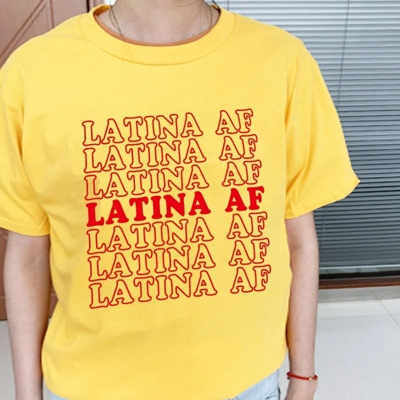 sunfiz HJN Latina AF T-Shirt Grunge Tumblr Camisetas Graphic Aesthetic Women Quote Funny Fashion Clothes Street Style