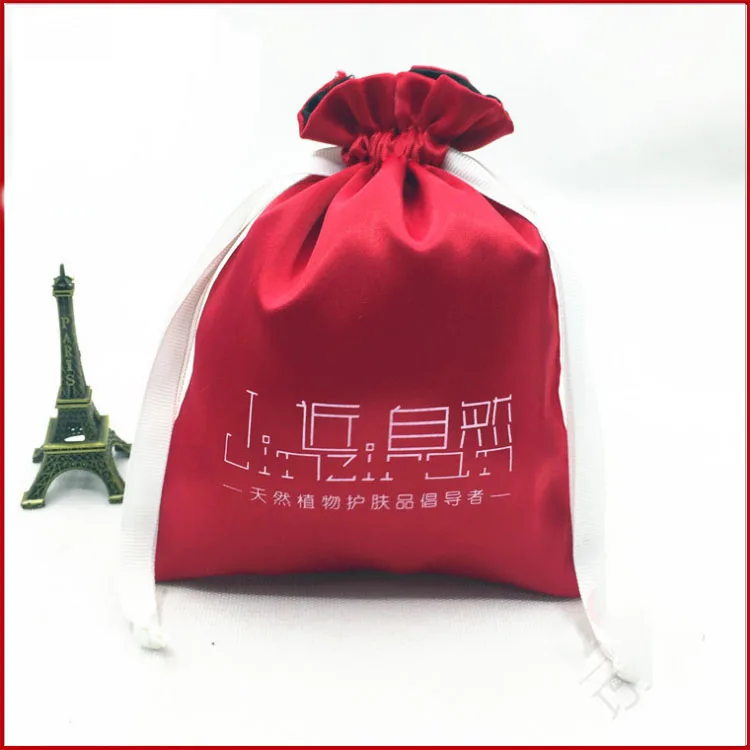 Silk bags Jewelry Satin Bag Product Packaging Pouches Custom Logo Drawstring Bags Wholesale