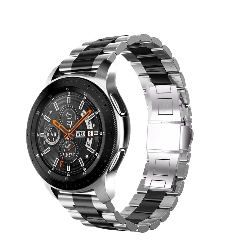 سوار من الستانلس ستيل لساعة سامسونج ، سوار معدني ، جير S3 ، ساعة هواوي 3 ، GT 2 ، GT2 Pro ، براعم ، 46 مللي متر ، 22 مللي متر