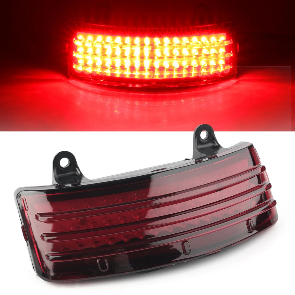 Red Motorcycle Rear Fender Tip Tri-Bar LED Tail Light For Harley Street Glide 2014-2018 & Road Glide 2015-2018