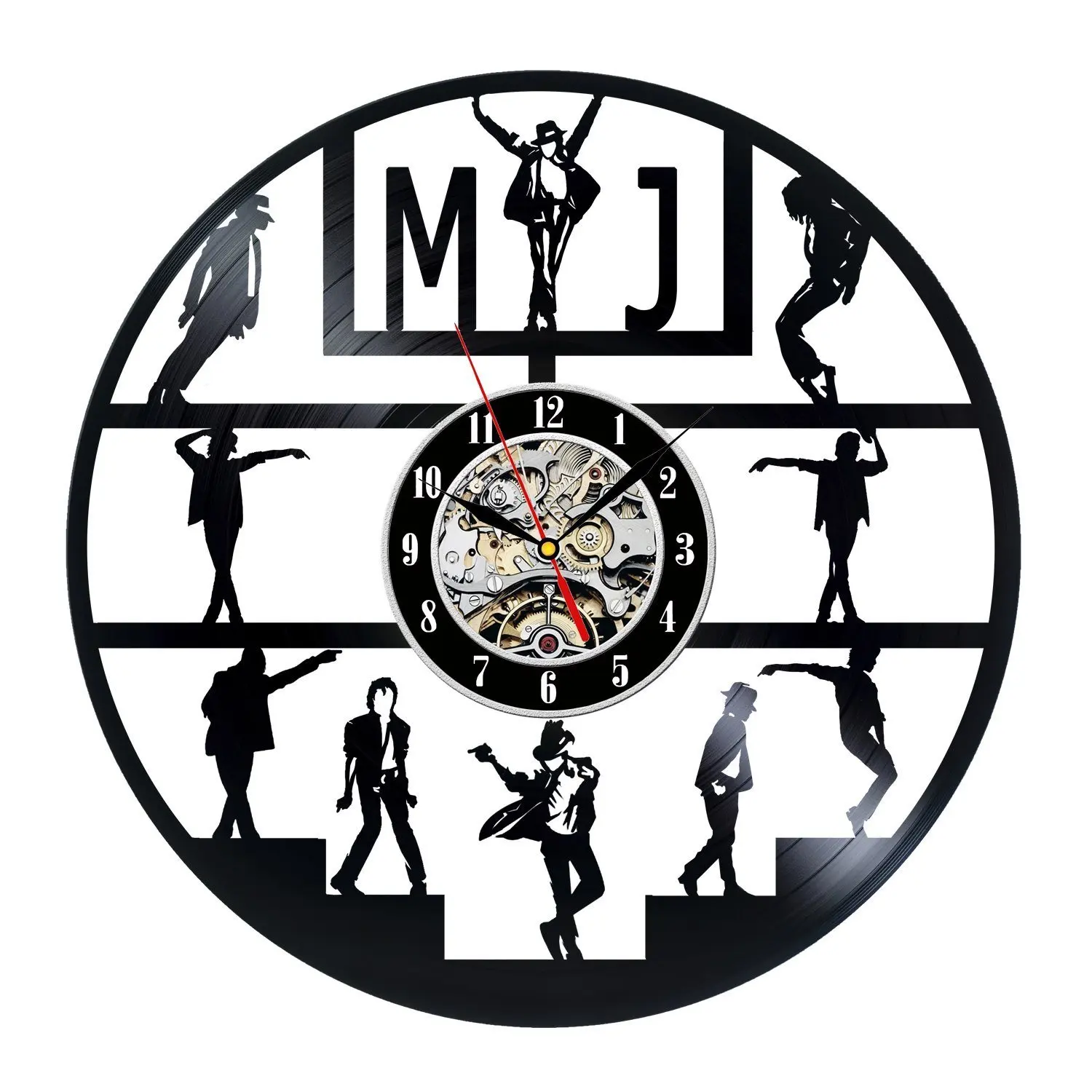 Michael Jackson Wall Clock Modern Design Decorative Living Room Clocks Classic Vinyl CD Record Wall Watch Home Decor Silent 12