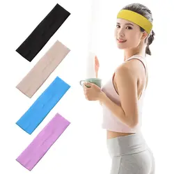 Cinta de Yoga para mujer, accesorios para el cabello, diademas deportivas de Color sólido, bandas elásticas para el cabello, 1 unidad