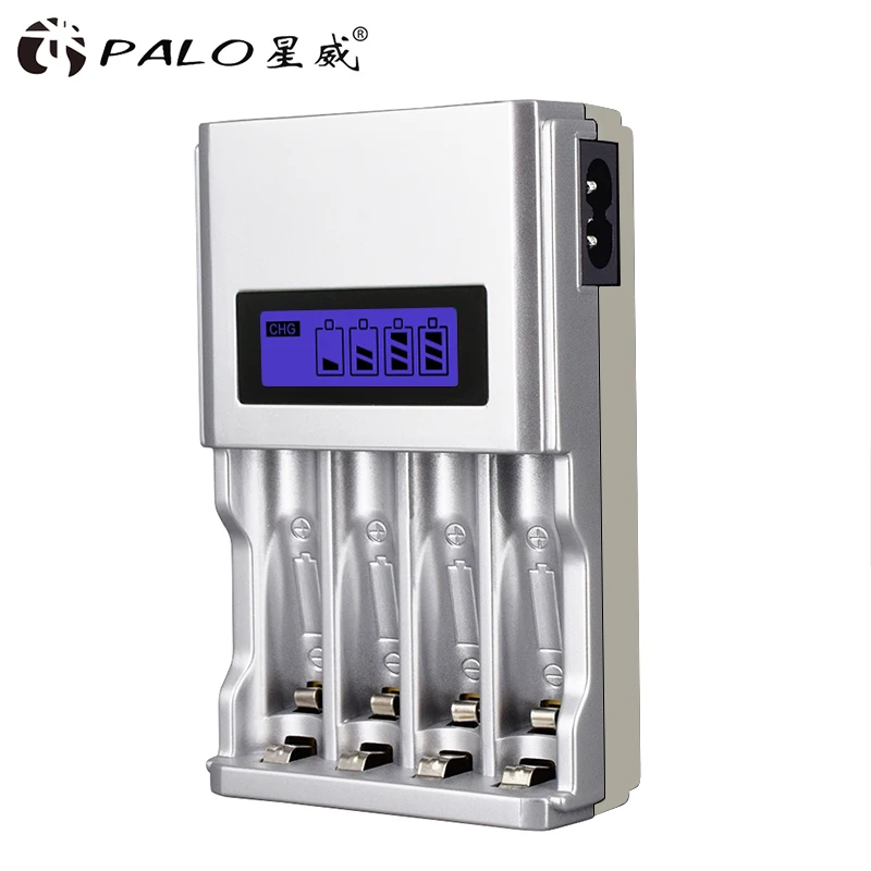 Carregador rápido esperto do lcd das baterias do aa aaa do carregador de bateria recarregável de palo aa aaa para a bateria de 1.2v aa aaa nimh nicd