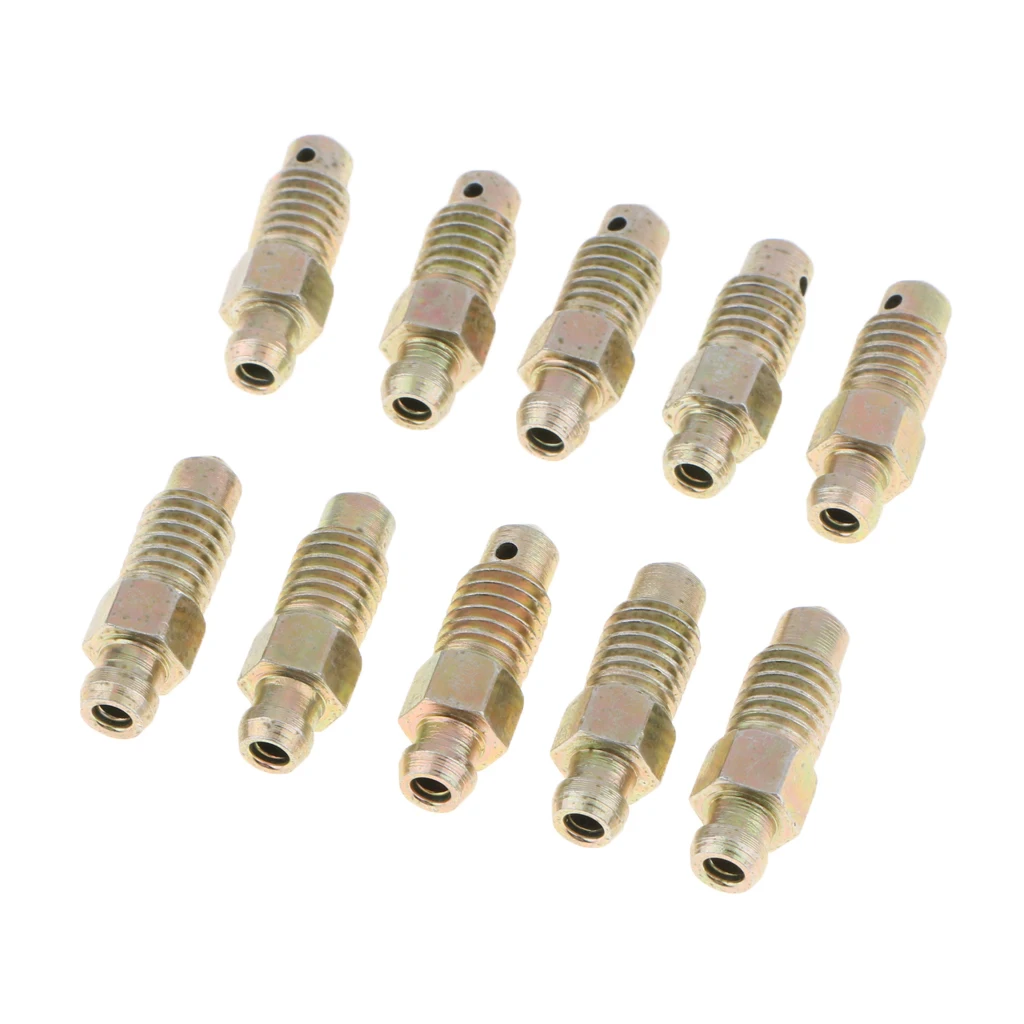 10Pieces Replacement Car Motorcycle 25mm Brake Bleeder Screws M8*1.25mm