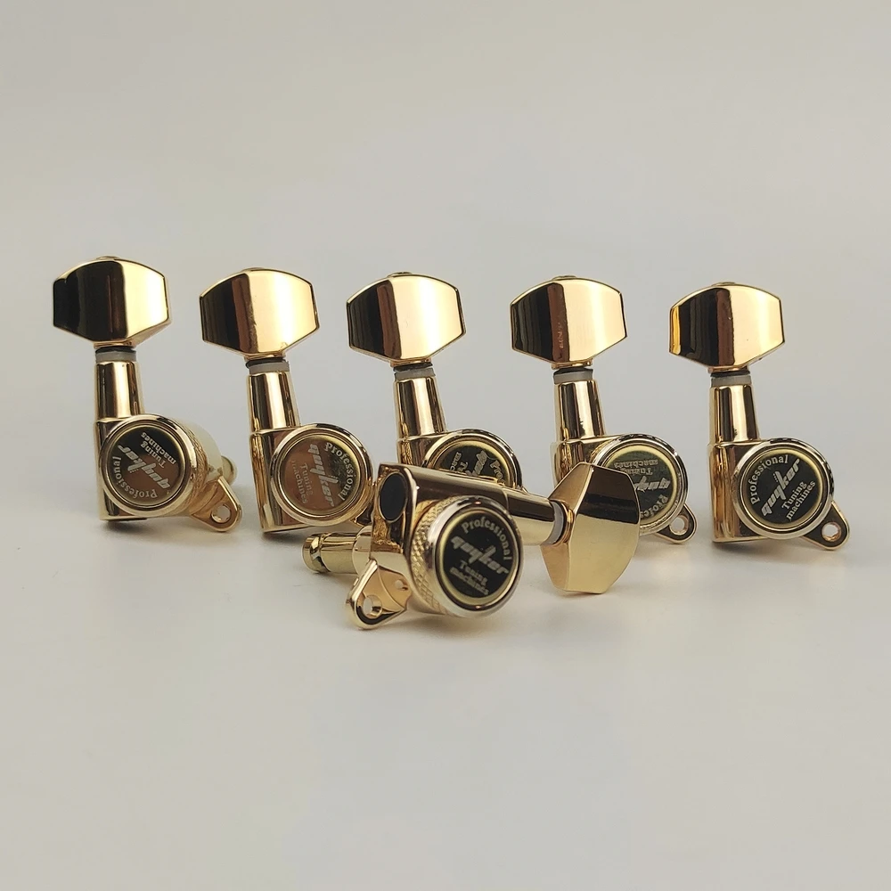 Guyker Guitar Locking Tuners-1:18 Lock String Tuning Key Pegs Machine Head Replacement for ST TL SG LP- Antique Golden