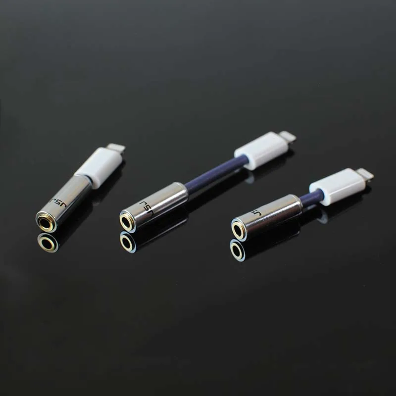 Hi-Fi 6N OCC посеребренный адаптер для iPhone 7 8 XS 11 AUX преобразователь для Lightning на 3,5 мм 4,4 мм 2,5 мм разъем для наушников