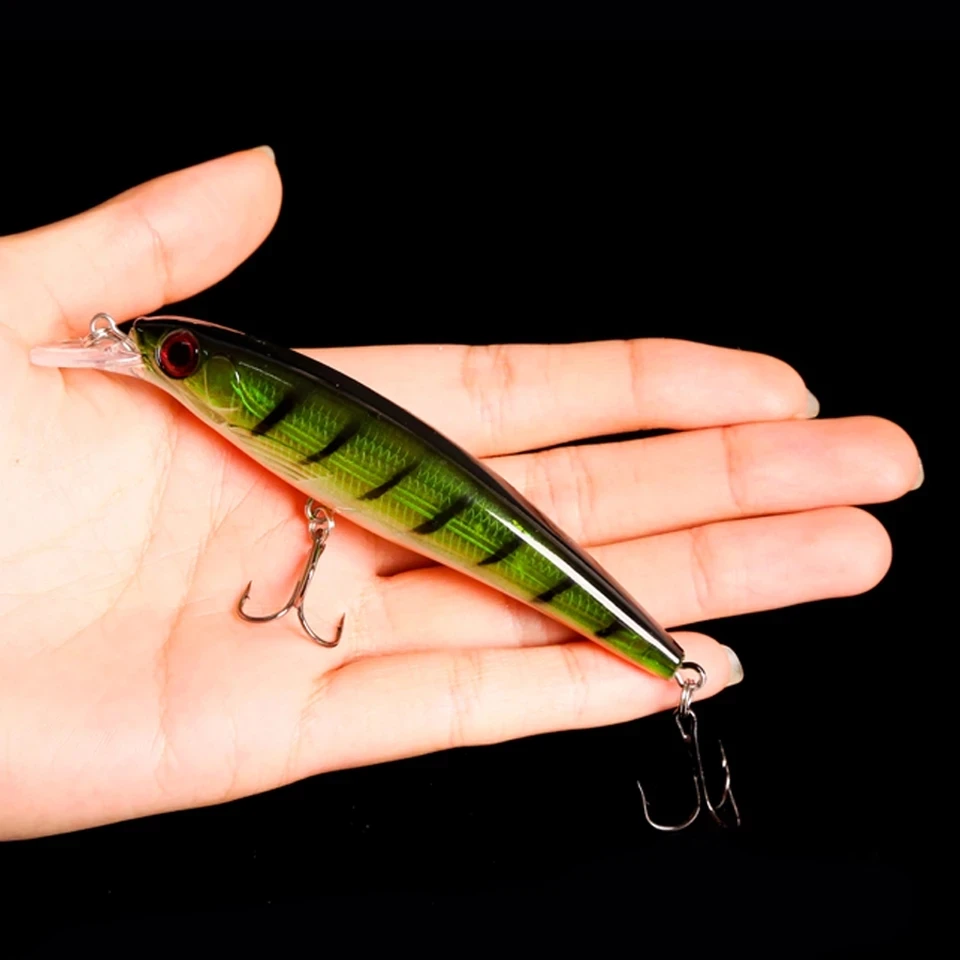 WALK FISH 1PCS Minnow Fishing Lure Laser Hard Artificial Bait 3D Eyes 11cm 13.1g Fishing Wobblers Crankbait Minnows Pesca 0-2M