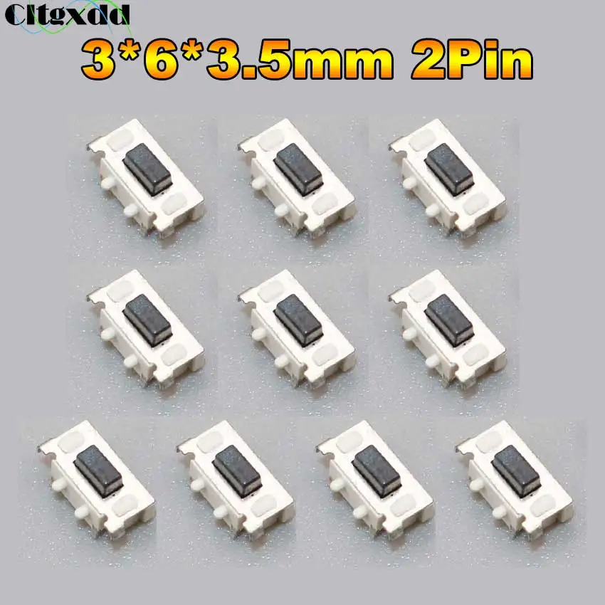 Cltgxdd 10PCS SMT 3X6X3.5MM 2PIN Tactile Tact Push Button Micro Switch Momentary 3*6*3.5 Tablet PC Power On Button Touch Switch