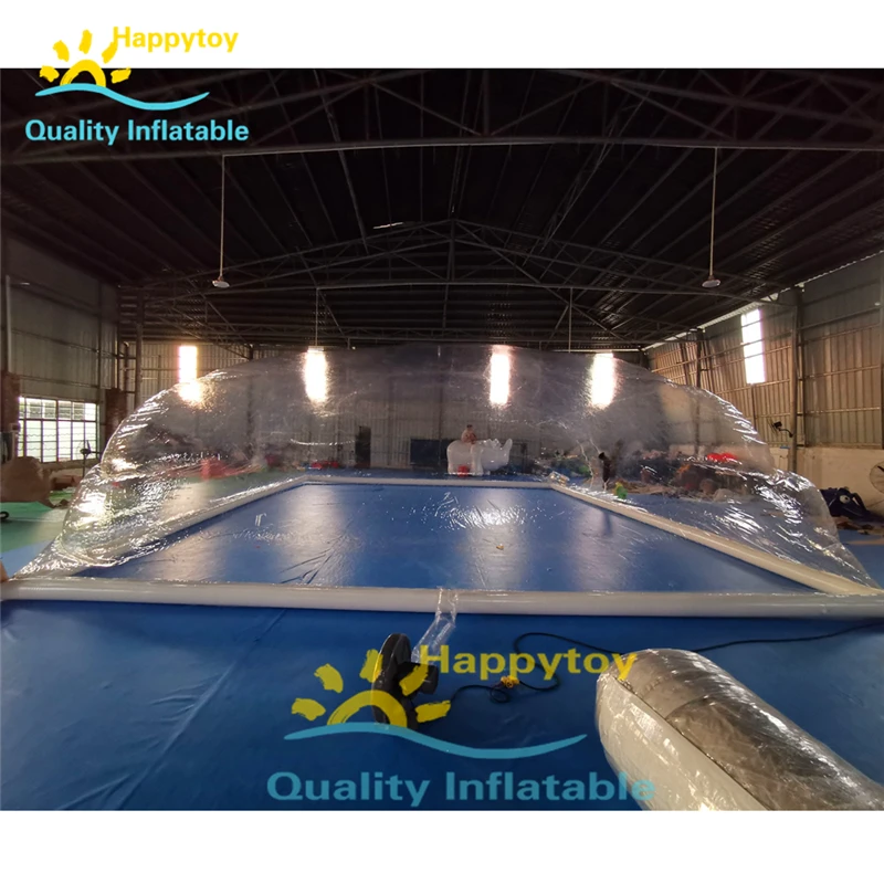 Transparent Inflatable Pool Dome Tent / Waterproof Swimming Pool Cover