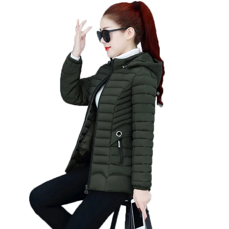 

2022Women Ultralight Padded Jacket With Hood Women's Winter Slim Coat Female Cotton Warm Parka Clothing Warm Winter Coat 6XLC994