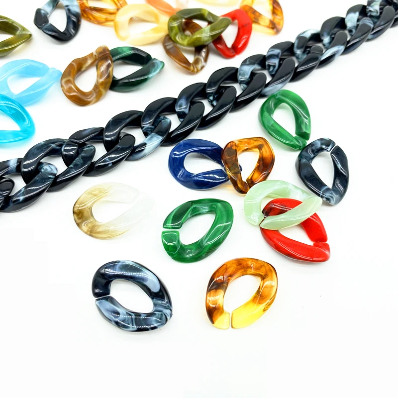 20 pcs 17x23mm Acrylic Link Bead Chain Link Accessories Bead for Jewelry Making Necklace Bracelet DIY Bag Decoration