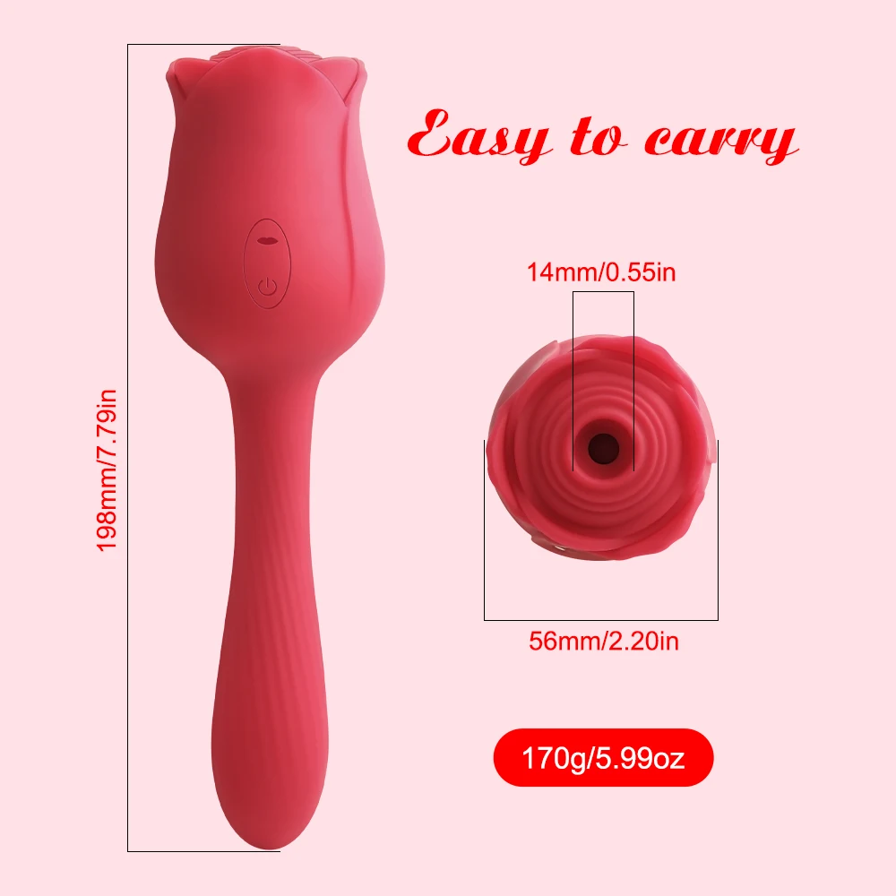 2 in 1 Rose Sucking Vibrators for Women G Spot Stimulator Vagina Massager Female Clitoris Sucker Masturbator Adults Sex Toys