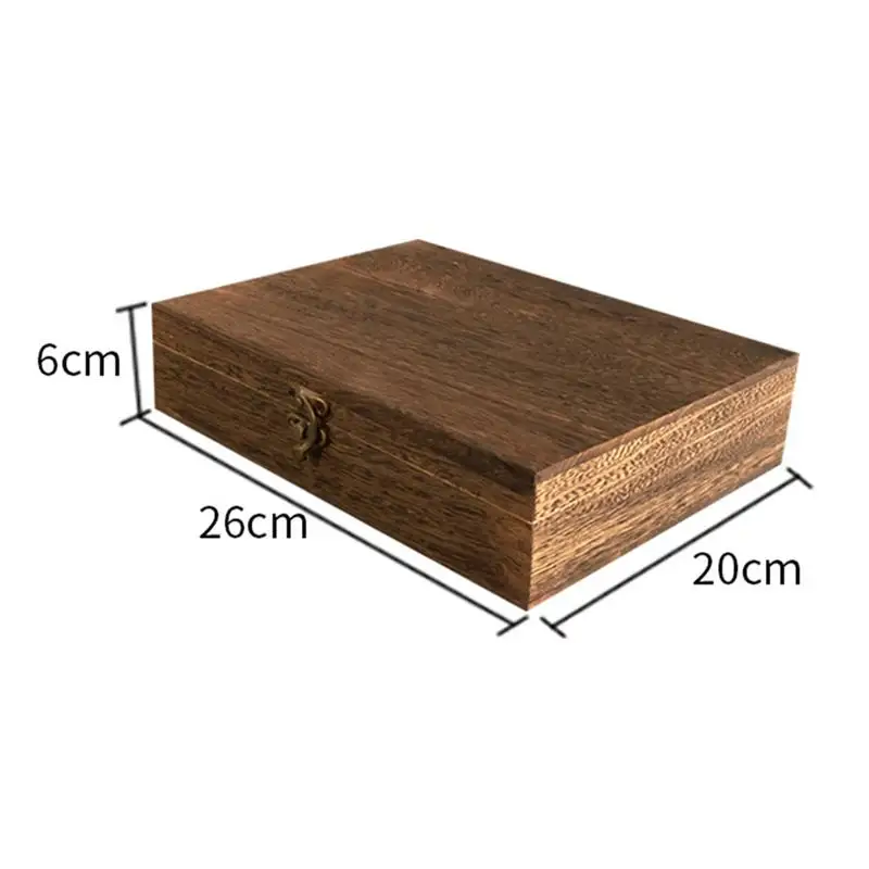 Wooden Storage Box Jewelry Container Practical Vintage Case Simple Treasure Chest Bins