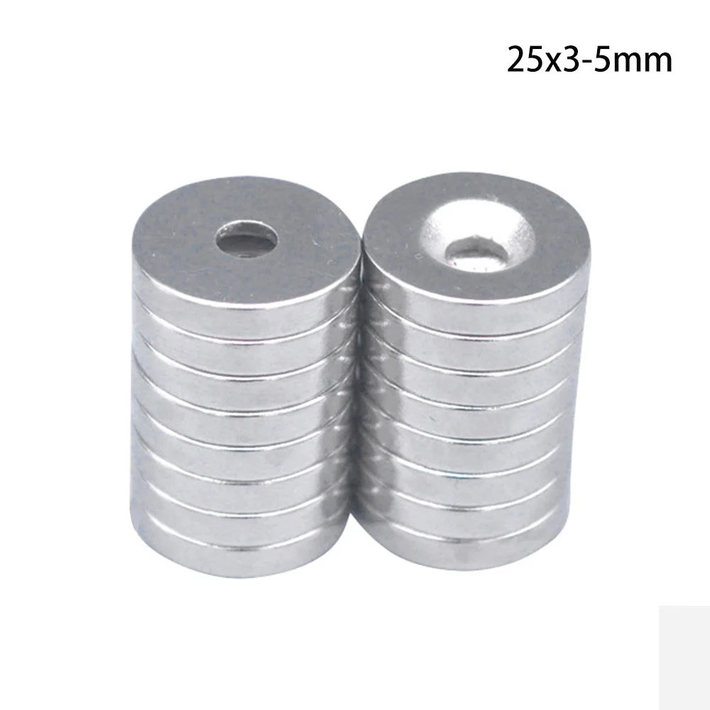 2~50PCS 25x3-5 mm Super Powerful Magnetic Magnets 25*3 mm Hole 5mm Permanent Neodymium Magnet 25x3-5mm Small Round 25*3-5 25x3