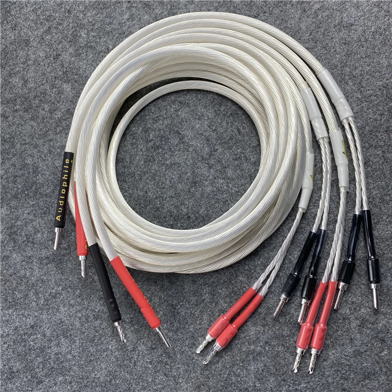 Audiophile 5N OCC speaker cable HI-FI high-end amplifier speaker cable Banana Spade plug cable