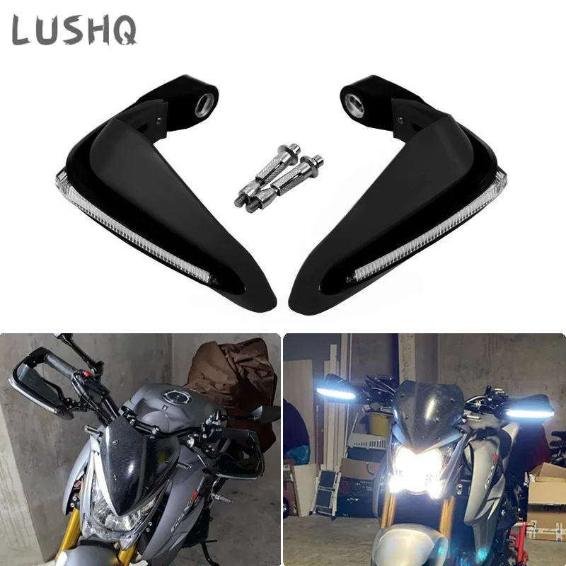 For YAMAHA YFZ 450 CYGNUS X125 DRAG STAR 1100 FZ6S XT660 Motorcycle Hand Guards Lights Motocross LED Handguard Protective Gear