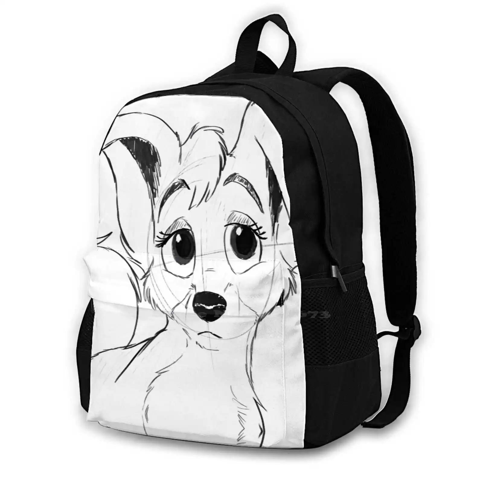 Sad Angel Sketch Bag Backpack For Men Women Girls Teenage Fishing Rod Angel Dog Susi And Strolch 2