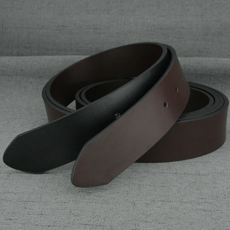 New 3.8cm Wide Double Color Belt with Body Black Coffee Dual Purpose Casual Glossy Glossy Men's Belt