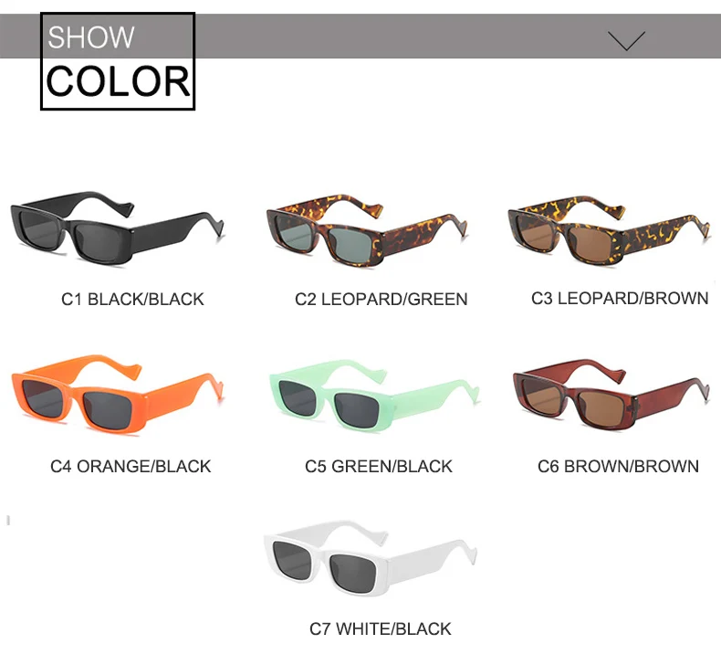 Oec cpo Vintage quadratische Sonnenbrille Frauen Retro kleine Rechteck Sonnenbrille weibliche sexy orange Brille für Männer Lunette de Soleil – Detail 6