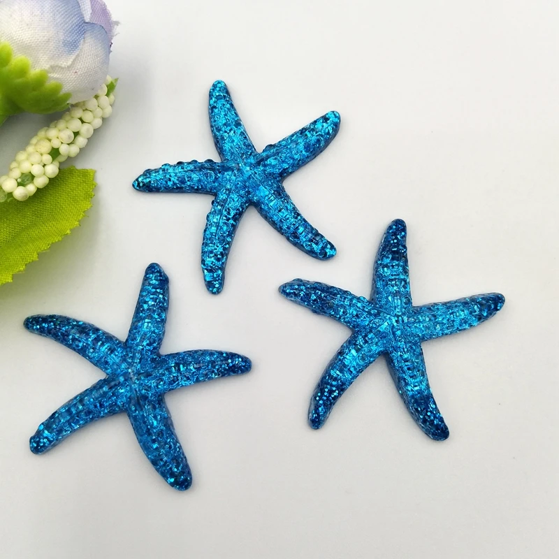 10pcs New pattern Resin Adorable Glitter Colorful Starfish For Home Wedding Decor Crafts Making Scrapbooking DIY Hair Bow Center