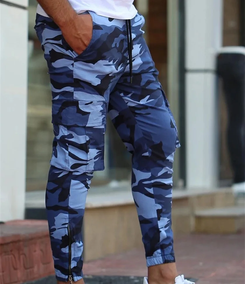 Color Camo Camouflage Cargo Pants 2024 Men Women Casual Streetwear Pockets Jogger blue Tactical Sweatpants Hip Hop Trouser