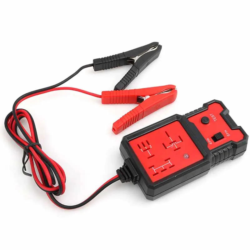 12V Car Battery Checker Electronic Relay Tester with Clips Auto Relay Diagnostic Tool