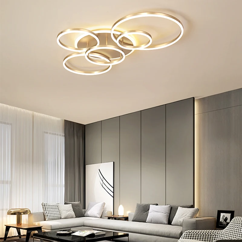 

Modern LED Chandelier Lightings For Living Study Room Gold Black Dimmable Indoor Lamps Parlor Foyer Lustres Lampadario Luminaire