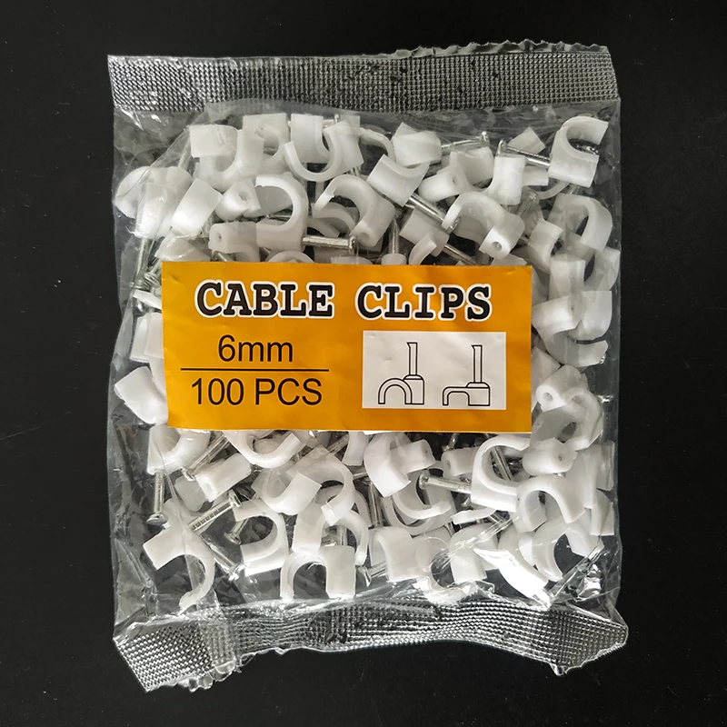 Runde Kabelclips 4mm 6mm 8mm 10mm Kabelmanagement RG6 CAT6 RJ45 Elektrische Ethernet Dish TV Lautsprecher Kabelbinder – Detail 7