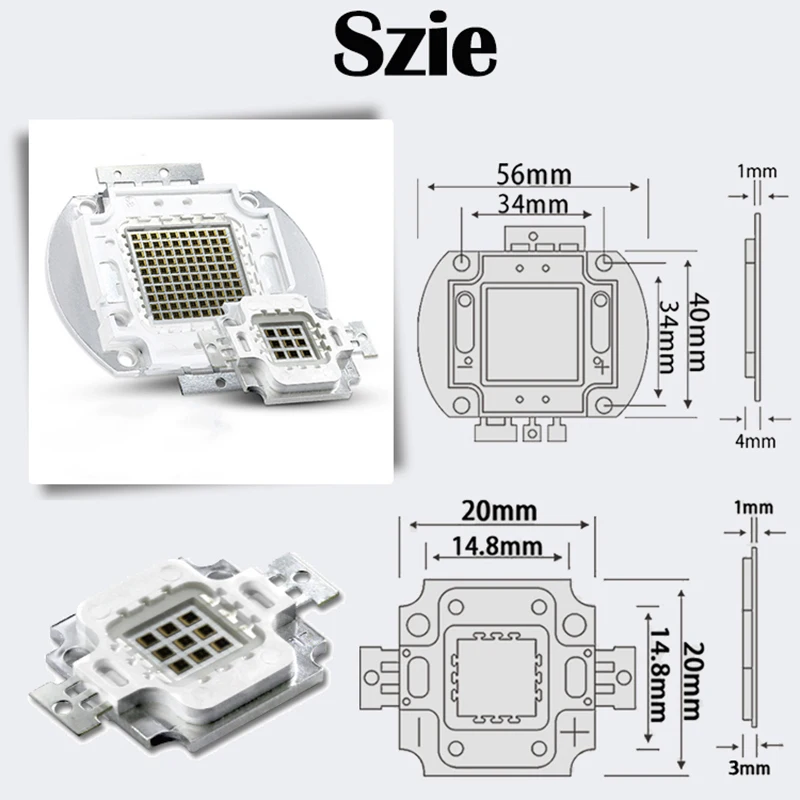 High Power LED Chip IR Infrared 800nm 810nm 10W 20W 30W 50W 100W Emitter Light Lamp Matrix 850nm for Night Vision Camera