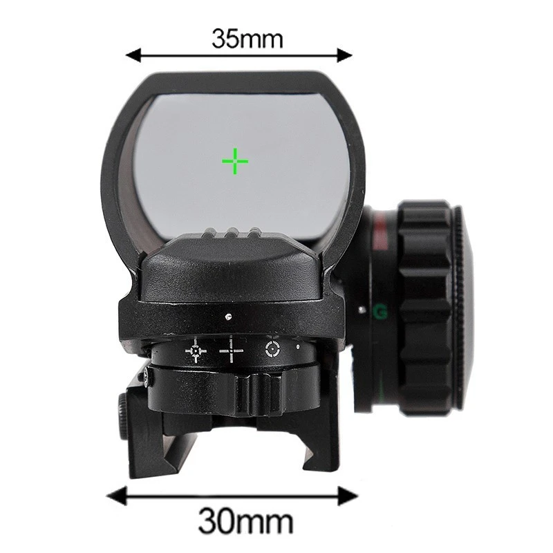 Laser de luz vermelha e verde tática, projeção holográfica da visão vermelha do ponto, caça, vista montada trilho, 11mm, 20mm