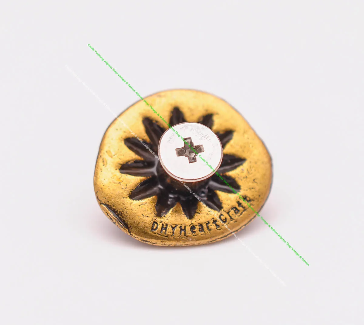 10pcs 19*18mm Vintage Messing Sonnenblume schwarz türkis Conchos Zubehör für DIY Leder Handwerk Gürtel Ledertasche Schlüssel bund Dekor – Detail 28