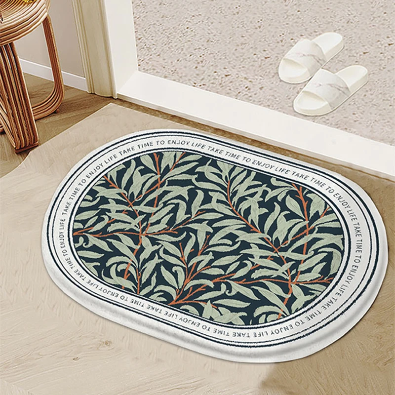 

Nordic Soft Sense Bathroom Rug Home Bedroom Living Room Carpet Custom Pattern Entrance Doormat Non-slip Water Absorbent Bath Mat