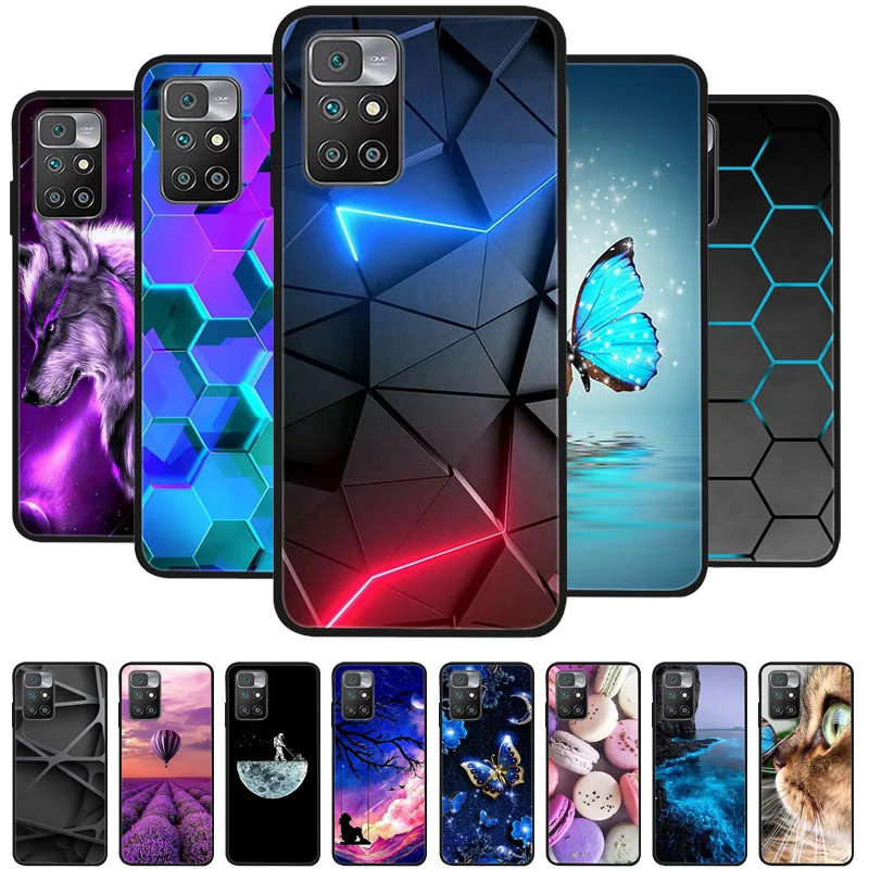 For Xiaomi Redmi 10 Case on Redmi10 Soft Silicone TPU Back Cover Phone Case For Xiaomi Redmi 10 Case Coque Black Bumper Fundas