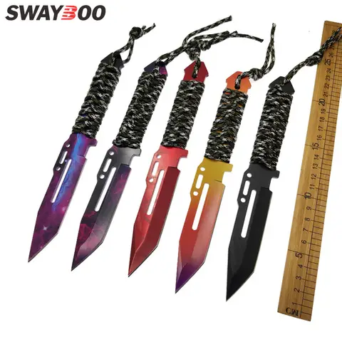 Swayboo CS GO Counter Strike Tactical Straight Camping Survival Hunting Knives Sheath Fade