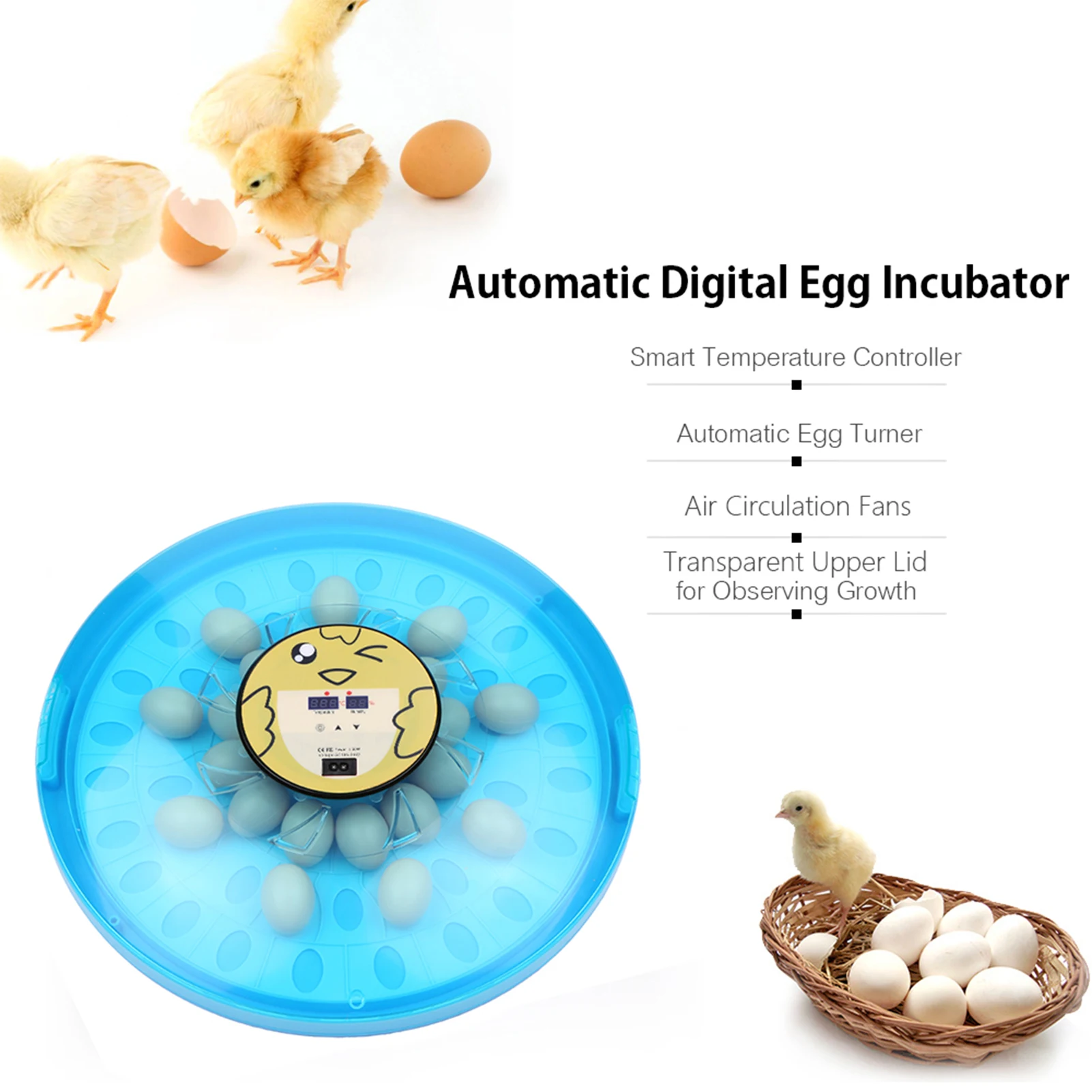 Digital egg incubator Automatic Brooder Farm Chick Hatchery machine Digital 52 eggS incubator Hatcher for goose chicken quail