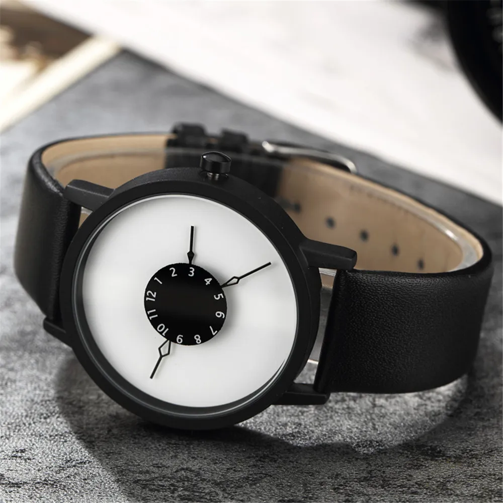 Paidu Creative Watches Men Women Fashion Simple Watches Leather Band Analog Quartz Wristwatches Relogio Masculino Reloj Hombre