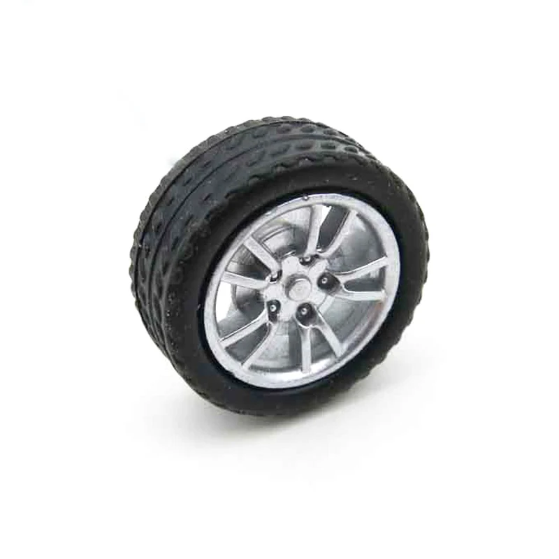 10PCS Diameter 16mm Toy Rubber Wheel Miniature Plastic Tires Thickness 6mm Micro Tyres Spare Parts for DIY RC Car Model 2mm Axle