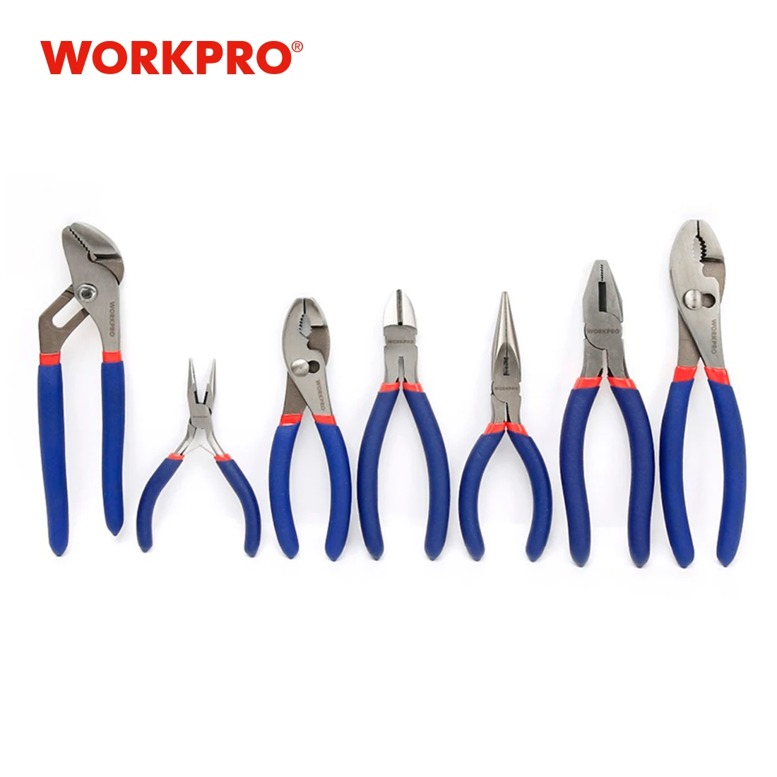 WORKPRO 7PCS Electrician Pliers Wire Cable Cutter Plier Set Plumbing Plier Long Nose Plier