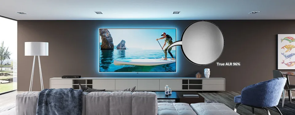 ALR Projektor Bildschirm 200 "16:9 Umgebungs Licht Reflexion Bildschirm Schwarz Festen Rahmen 4K Anti-Licht Projektion Bildschirm – Detail 3