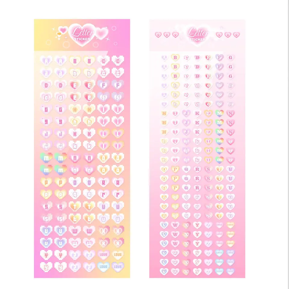 Creative Laser Alphanumeric Pixel Stickers Happy Planning Scrapbooking Album DIY Decorative Stickers Korean Stationery