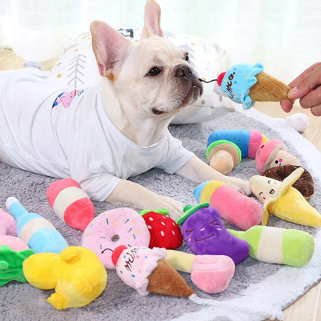 Soft Fleece Dog Interective Squeak Sound Dog Toys Dog Toy Bite Resistant Funny Cartoon Dog Squeaky Toy Plush Toy Pet Toy