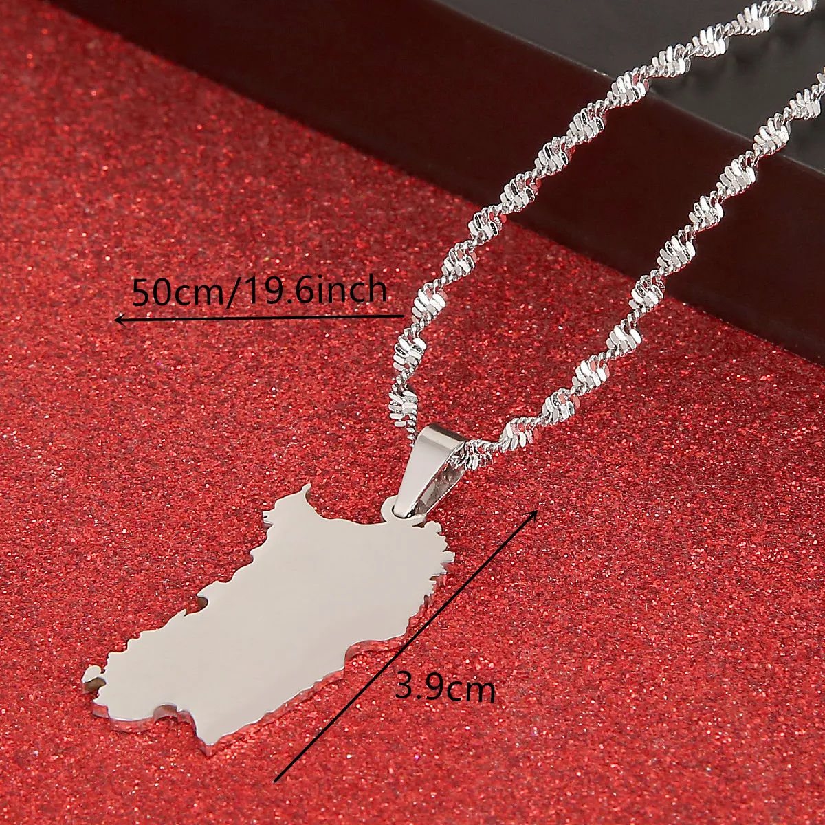 Stainless Steel Italy Sardinia Map Necklace Silver Color Trendy Sardegna Chain Jewelry Gifts