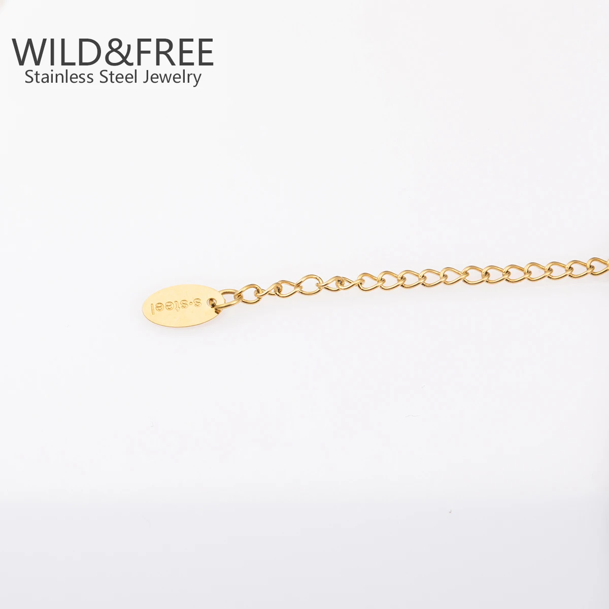 Wild & Free  Gold Plated Stainless Steel Necklace Simple Snake Bone Chain Neck Choker For Women Necklaces Multilayer Necklace