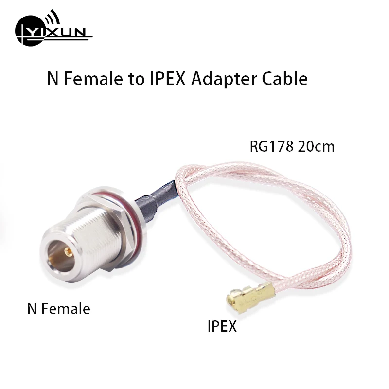 N-Buchse auf IPX-Adapterkabel, U.FL-IPX-Buchse auf N-Typ-Buchse, RG178-Pigtail-RF-Kabelstecker für WLAN-Router-Antenne