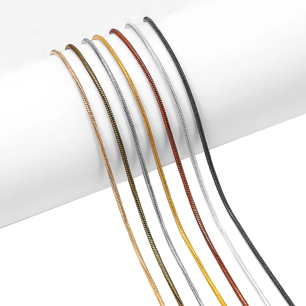 

2 м/лот 1,2 1,4 1,6 мм золотые металлические медные цепи-змеи для самостоятельного изготовления ожерелий, браслетов, ювелирных изделий