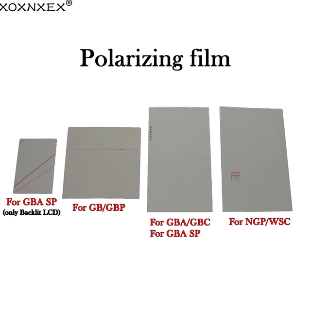 5szt Polaryzator ekranu gry Podświetlany ekran Modyfikuj część Folia polaryzacyjna Dla GB GBA SP Highlight GBC GBA WSC GBA SP NGPC