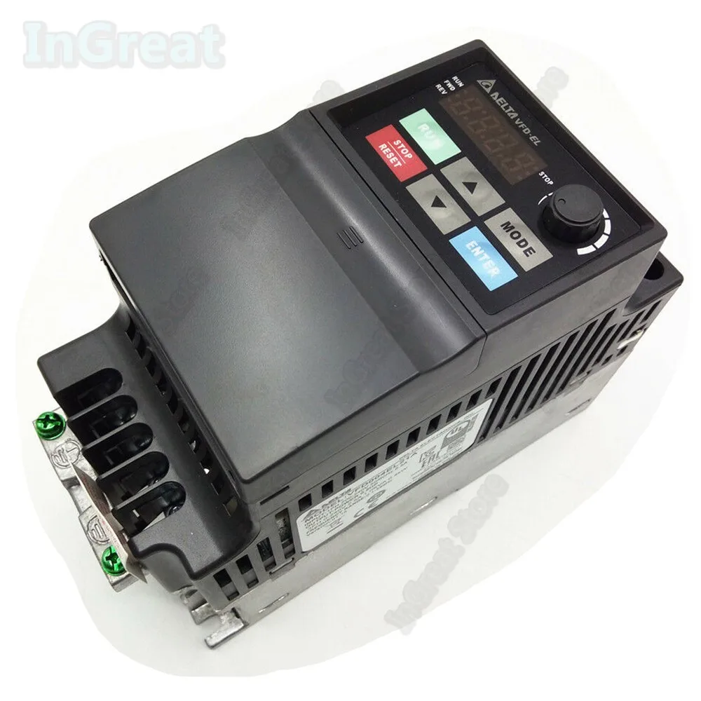 

Delta 3ph 380V 460V 0.4KW 400W 0.5hp 600Hz AC VFD-EL VFD004EL43A Vector Control Drive Inverter Driver VFD for CNC Pump Conveyor