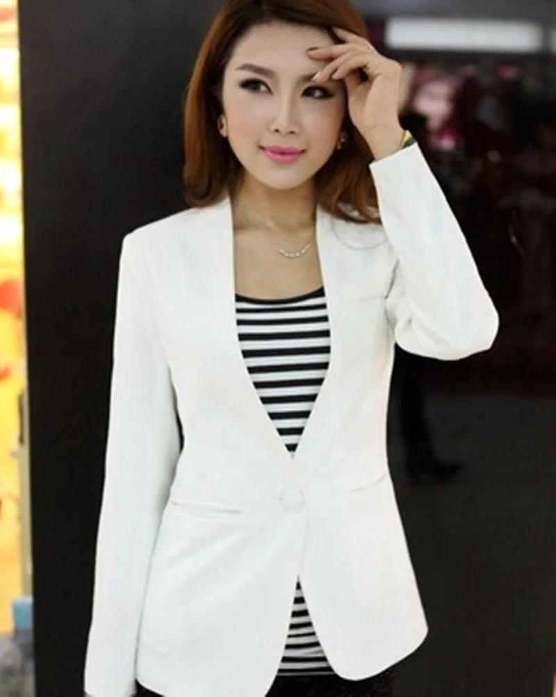 2023 Autumn Women Blazers And Jackets Candy Color Jacket Long Sleeve Slim Suit One Button Women Jacket big Size S-2XL Blazer