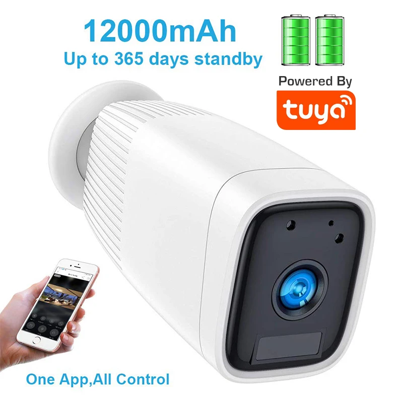 Tuya Camera Battery Powered WiFi Camera IP Waterproof IP66 cctv Camera Outdoor with PIR Night Vision support Alexa Google Home