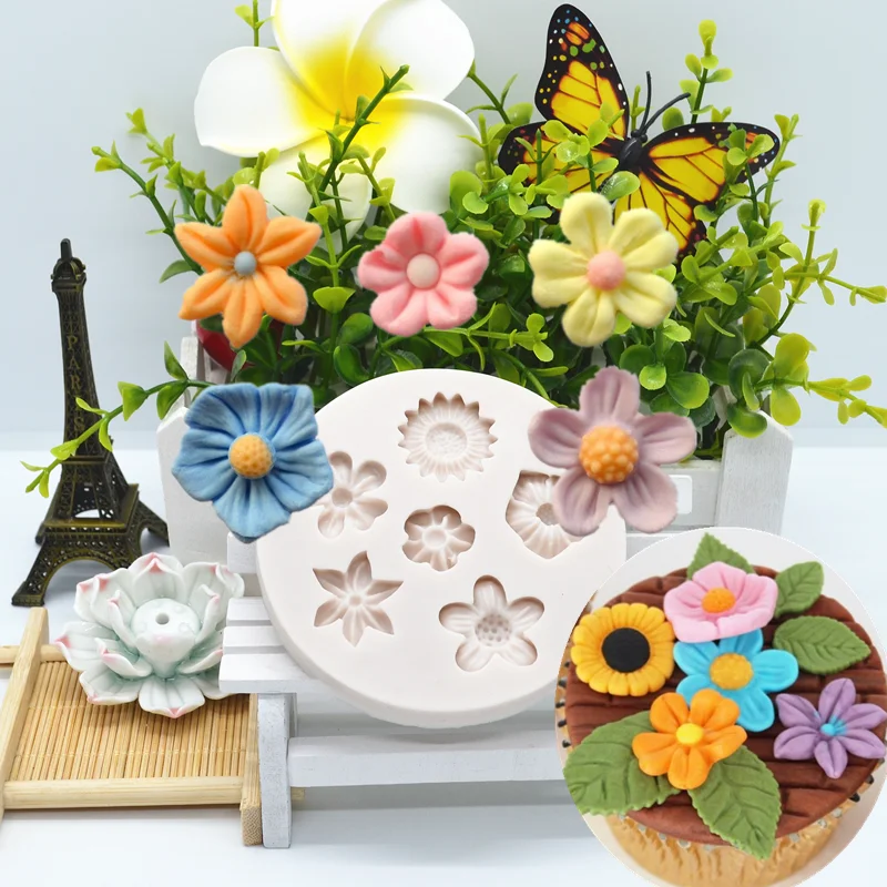 

Pretty Flower Resin Mold Cake Chocolate Lace Decoration Kitchen Baking Tools DIY Dessert Candy Pastry Fondant Silicone Moulds